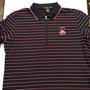 Ralph Lauren Polo Shirt Navy and Pink US Open